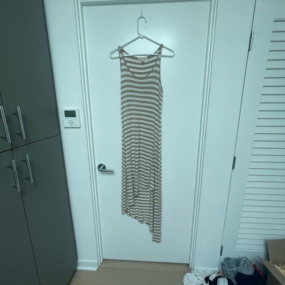 Michael Kors Beige and white stripped dress size small or swim wear coverup - Picture 2 of 4